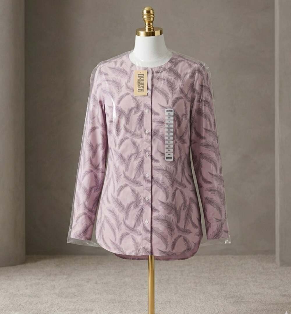 Duluth Trading Co. Anti Wrinkle Cotton Tunic Shirt with Feather Graphic